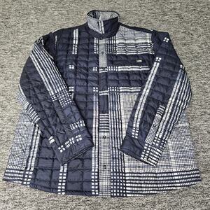 The North Face Reyes ThermoBall Jacket Men XL Blue White Plaid Quilted Puffer